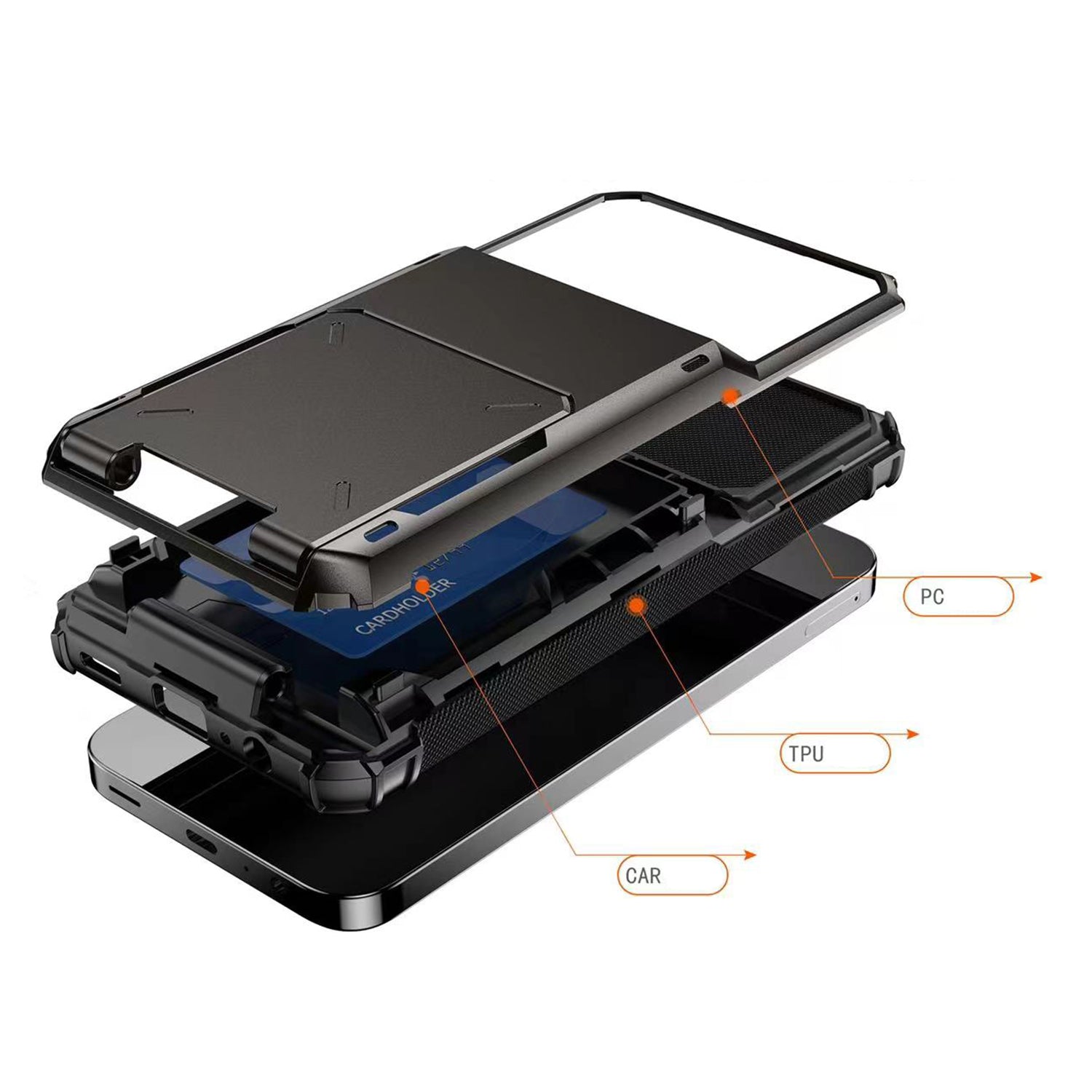 For Samsung Galaxy S23 FE Case PC+TPU Dual Layer Shockproof Cover with Card Holder For Samsung Galaxy S23 FE Case PC+TPU Dual Layer Shockproof Cover with Card Holder